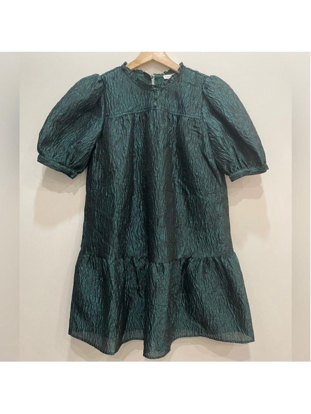Moon River Babydoll Dress Puff Sleeve Tiered M Fairy Grunge Maximalist Party